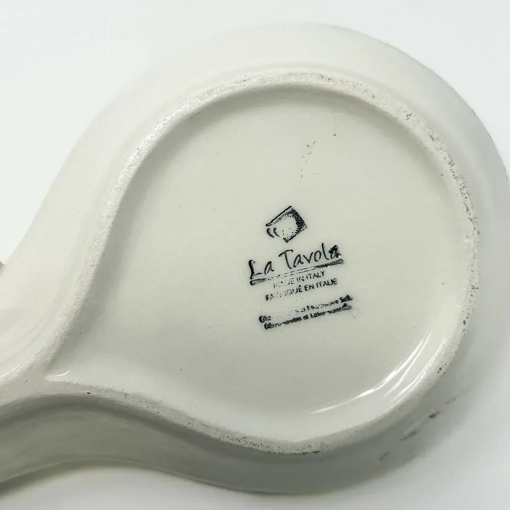 La Tavola Italy Handpainted Ceramic Lemon Spoon Rest Rustic Tuscan New